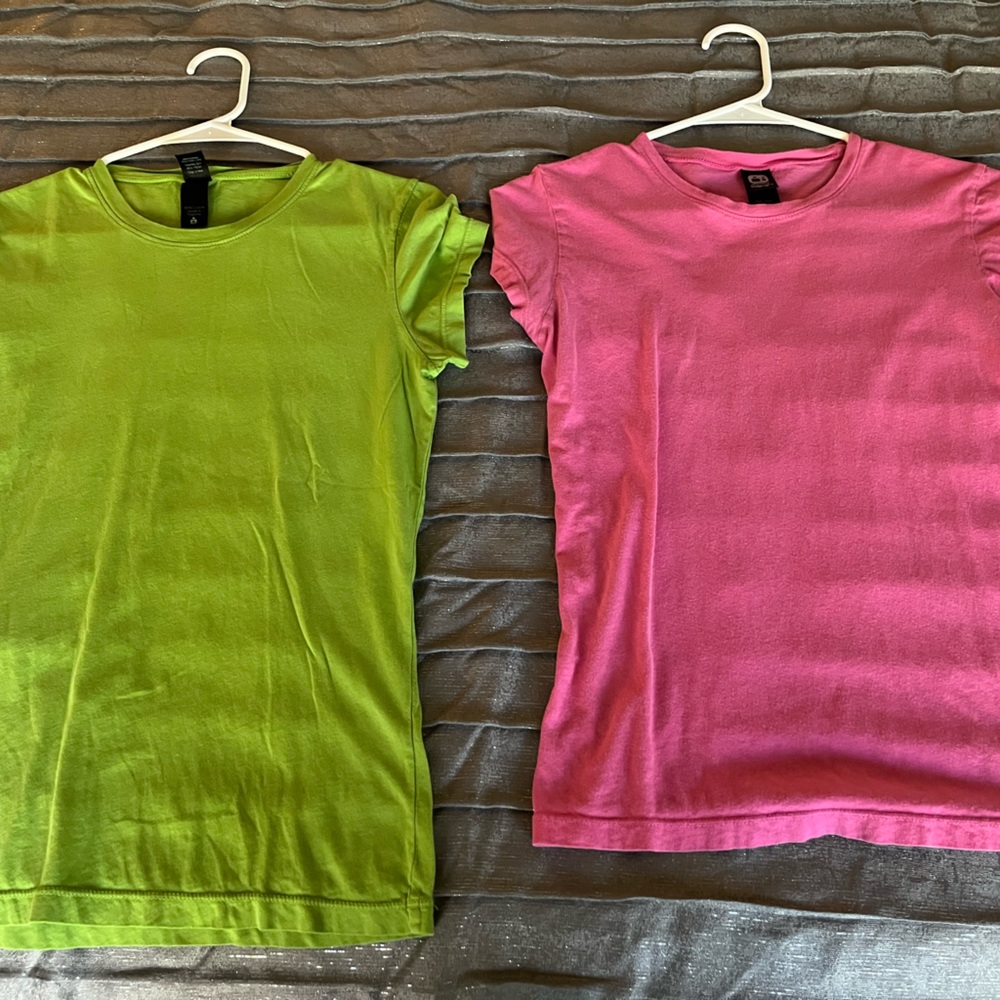 Two alternative brand tee shirts.